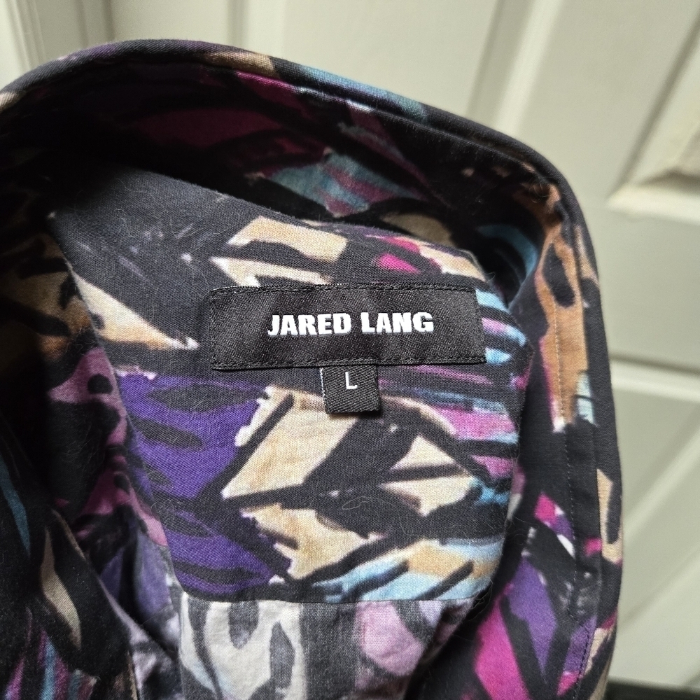 Jared Lang Geometric Print Long Sleeve Button Up Shirt - Picture 6 of 7